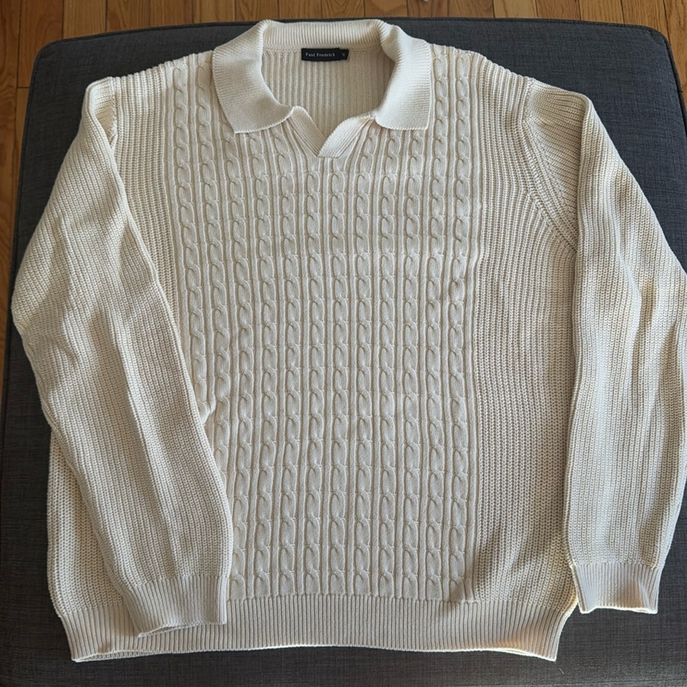 Paul Fredrick cable knit sweater, men’s XL - like new! Never worn!